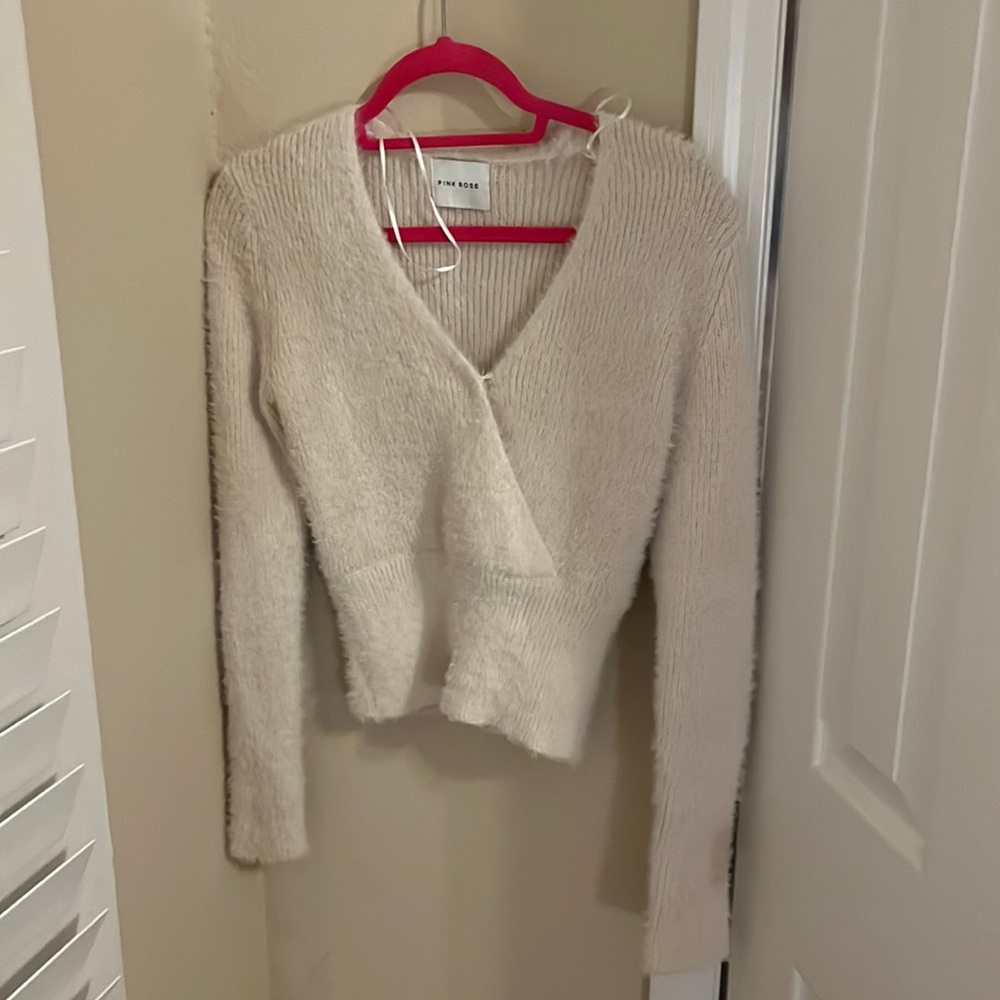 Fuzzy white sweater
